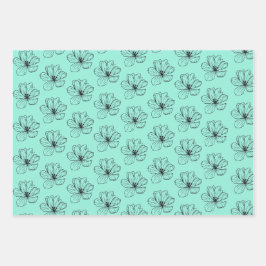 Blumenfantasy Nahtloses Packpapier Geschenkpapier Set