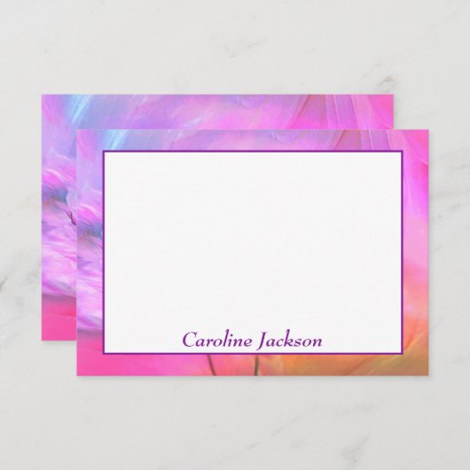 Blumenfantasy personalisiert mitteilungskarte (Vorne/Hinten)