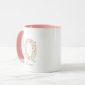Blumenfarbbrief Q Monogramm und Individuelle Name Tasse (Vorderseite Links)