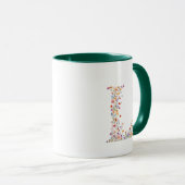 Blumenfarbbuchstabe L Monogramm Tasse (VorderseiteRechts)