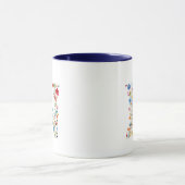 Blumenfarbbuchstabe N Monogramm Tasse (Zentrum)