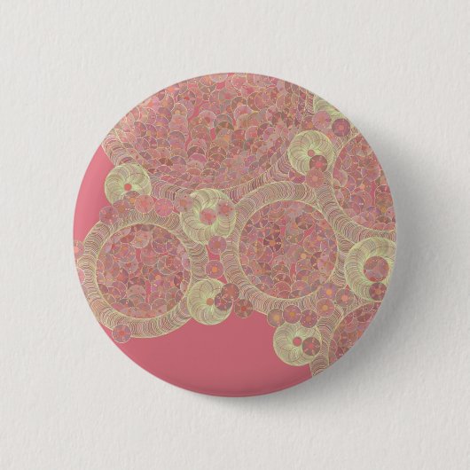 Blumenfarbe des abstrakten rosa Musters Button (Vorderseite)