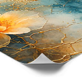 Blumenfarbe mit schwimmendem Wasser Poster (Ecke)