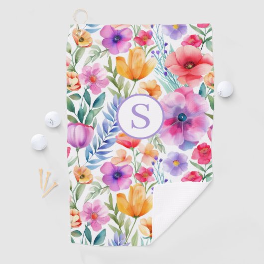 Blumenfarbe Personalisiert Golfhandtuch (Insitu)