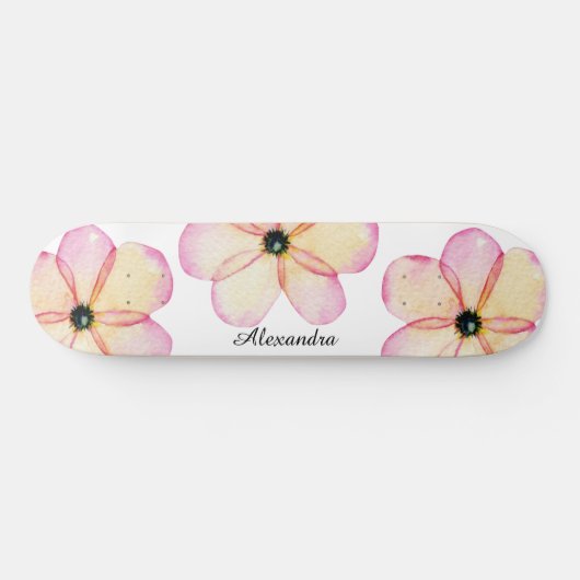Blumenfarbe Personalisiert Skateboard (Horizontal)