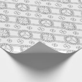 Blumenfarbe Schwarz-Weiß-Geschenkpackung Geschenkpapier (Ecke)