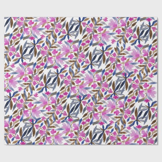 Blumenfarbe Venezianisch blaue Zedern Geschenkpapier (Flach)