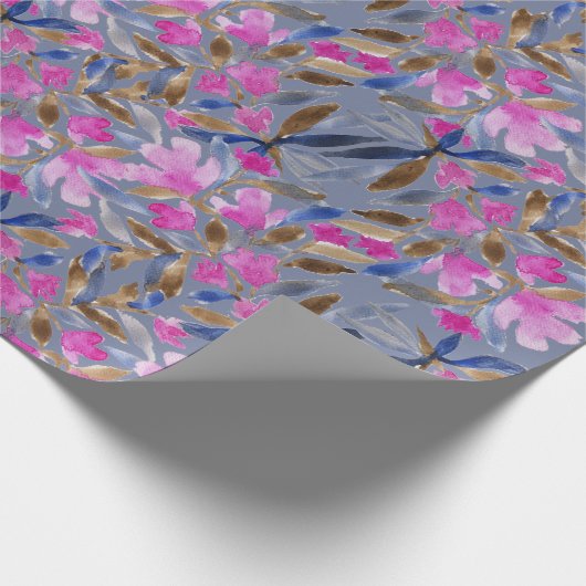 Blumenfarbe Venezianisch blaue Zedern Geschenkpapier (Ecke)