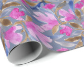 Blumenfarbe Venezianisch blaue Zedern Geschenkpapier (Rolleneckpunkt)