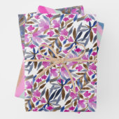 Blumenfarbe Venezianisch blaue Zedern Geschenkpapier Set (Beispiel)