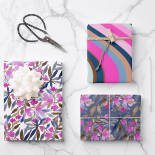 Blumenfarbe Venezianisch blaue Zedern Geschenkpapier Set