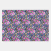 Blumenfarbe Venezianisch blaue Zedern Geschenkpapier Set (Vorderseite 3)