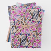 Blumenfarbe Venezianisch blaue Zedern Geschenkpapier Set (Beispiel)