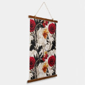 Blumenfarbe Wandteppich Mit Holzrahmen (Gewinkelt)