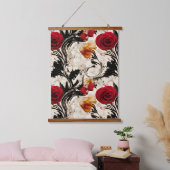 Blumenfarbe Wandteppich Mit Holzrahmen (Schlafzimmer)