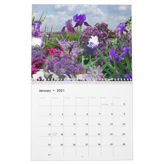 Blumenfarben der violetten Blumen 2020 Kalender (Jan 2021)