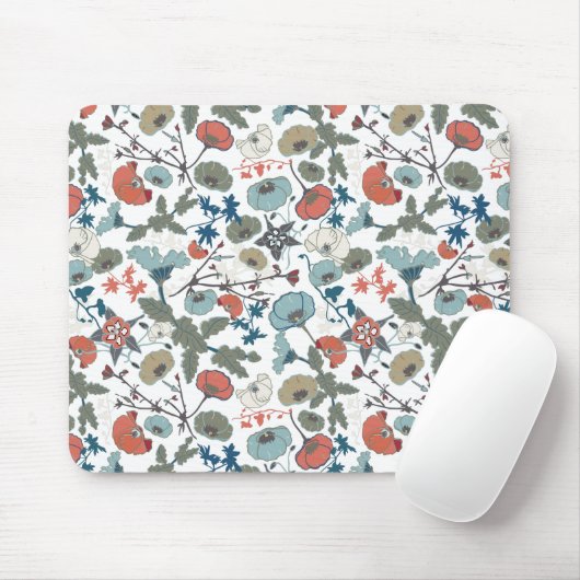 Blumenfarben fröhlich blau Orange grün Mousepad (Mit Mouse)