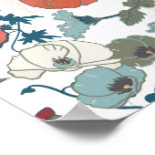 Blumenfarben fröhlich blau Orange grün Poster (Ecke)