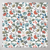 Blumenfarben fröhlich blau Orange grün Poster (Vorne)