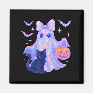 Blumenfarben Ghost Black Cat Coquette Bow Hallo Magnet