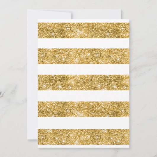 Blumenfarben Gold Glitzer Engagement Party Einladung (Rückseite)