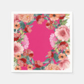 Blumenfarben, hellrosa Brautparty Serviette (Vorderseite)