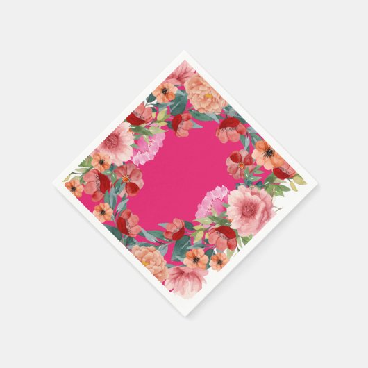 Blumenfarben, hellrosa Brautparty Serviette (Ecke)