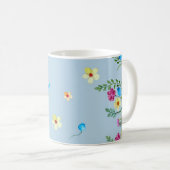 Blumenfarben in Blautönen Tasse (VorderseiteRechts)