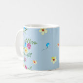 Blumenfarben in Blautönen Tasse (Vorderseite Links)