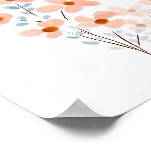 Blumenfarben Kunst mit Angebot Poster (Ecke)