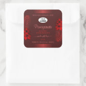 Blumenfarben-Labels Hawaii-Blume-Logo Quadratischer Aufkleber (Tasche)