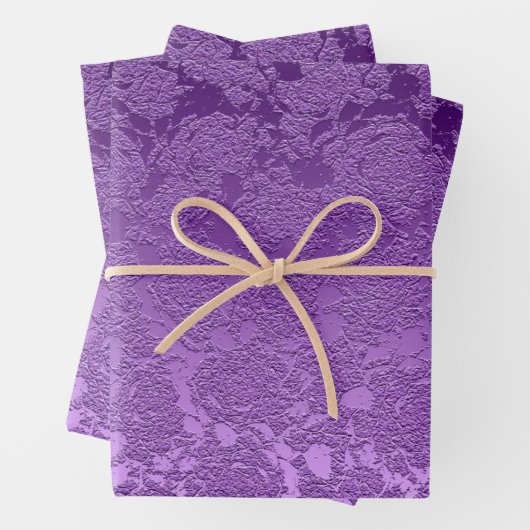 Blumenfarben-Lila Mauve-Farbdruckmuster Präkkulent Geschenkpapier Set (Beispiel)