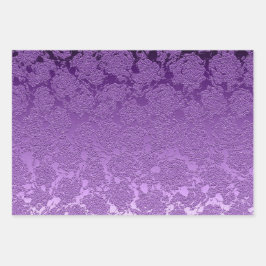 Blumenfarben-Lila Mauve-Farbdruckmuster Präkkulent Geschenkpapier Set