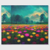 Blumenfarben Muster Papier Geschenkpapier (Flach)