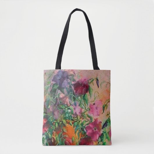 Blumenfarben-Needlepoint-Look Tasche (Vorderseite)