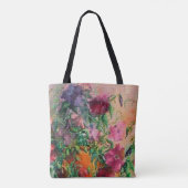 Blumenfarben-Needlepoint-Look Tasche (Rückseite)