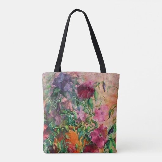 Blumenfarben-Needlepoint-Look Tasche (Rückseite)