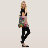 Blumenfarben-Needlepoint-Look Tasche (Am Model)