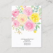 Blumenfarben, rosa Schmuckring Visitenkarte (Rückseite)