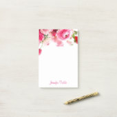 Blumenfarben-Rose Handschrift-Name-Vorlage Post-it Klebezettel (Auf Schreibtisch)