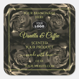 Blumenfarben-Rose Produktkennzeichnungen mit Logo Quadratischer Aufkleber