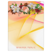 Blumenfarben Vorlage Rotes Rosa Klemmbrett (Rückseite)