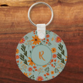 Blumenfarbene Hübsche Blume Schlüsselanhänger (Vorderseite)