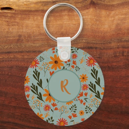 Blumenfarbene Hübsche Blume Schlüsselanhänger (Vorderseite)