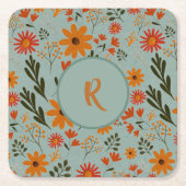 Blumenfarbene Hübsche Blume Untersetzer (Vorderseite)