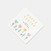 Blumenfarbene Tulissen Modernes Osterfest Serviette (Ecke)