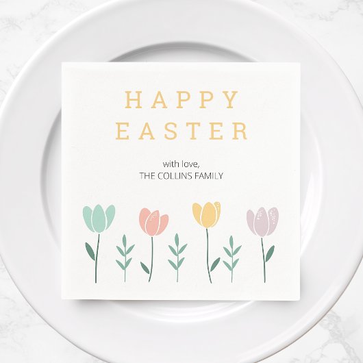 Blumenfarbene Tulissen Modernes Osterfest Serviette