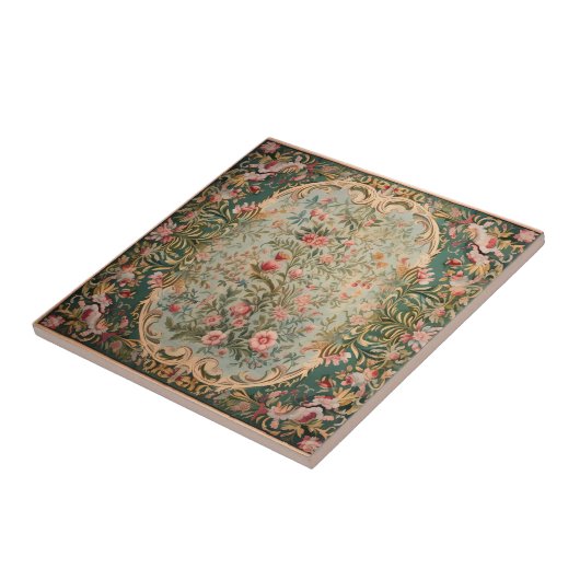 Blumenfarbener Orientteppich Fliese (Seite)