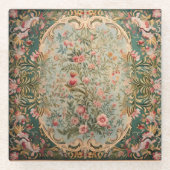 Blumenfarbener Orientteppich Glasuntersetzer (Vorderseite)