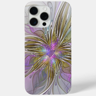 Blumenfarbenes Abstraktes Fraktal mit Rosa und Gol Case-Mate iPhone Hülle